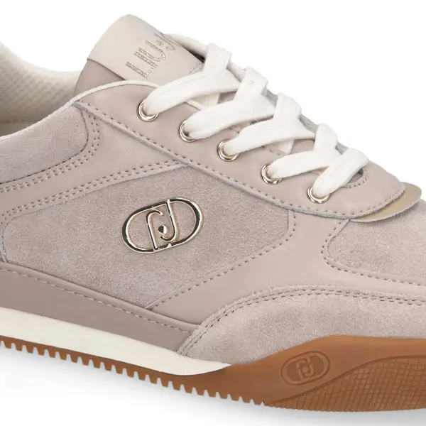 Suede Sneakers with Gold Hardware and Gum Sole 1 Image