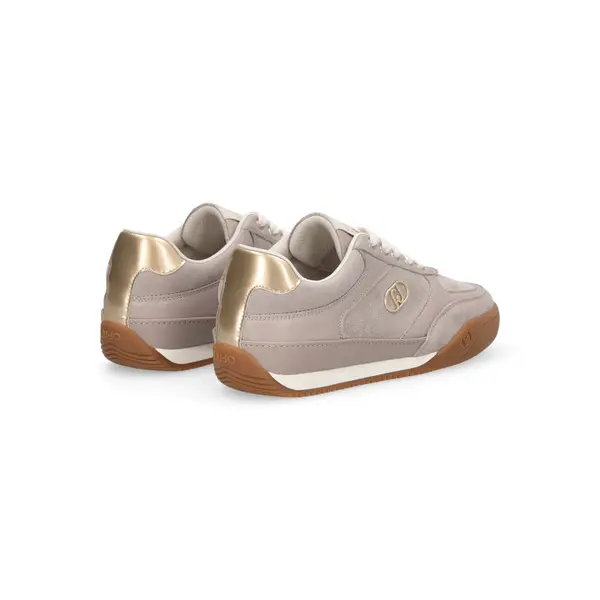 Suede Sneakers with Gold Hardware and Gum Sole 3 Image