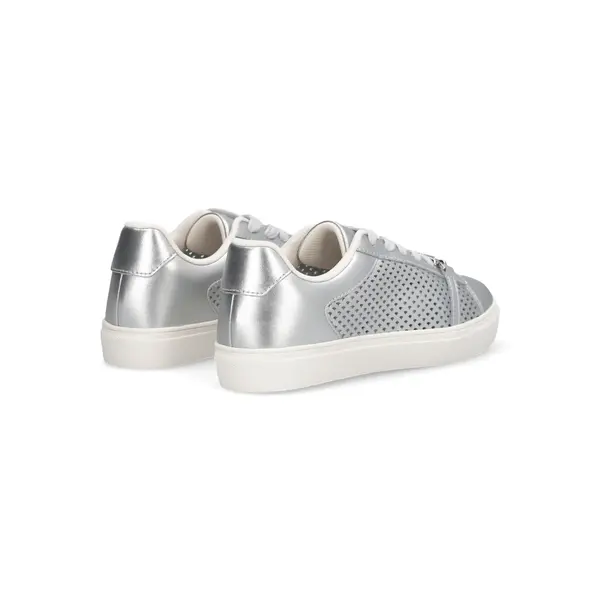 Metallic Perforated Lace-Up Sneakers 2 Image