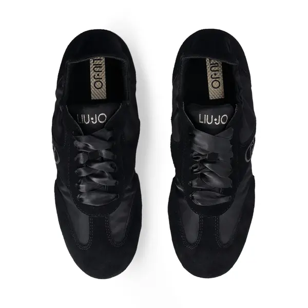 Suede and Satin-Finish Sneakers 1 Image