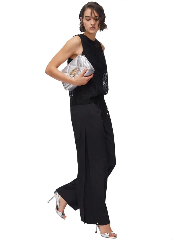 Wide Leg Trousers With Slit Details 1 Image