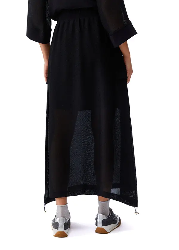 Long Mesh Skirt with Patch Side Pockets 2 Image