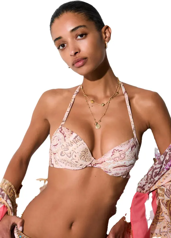 Printed Push-Up Bikini Top  1 Image
