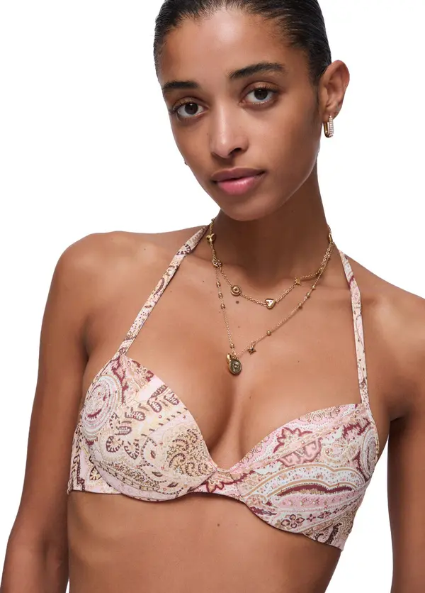 Printed Push-Up Bikini Top  3 Image