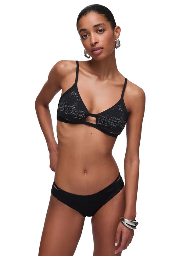 Bikini Top And Bottoms With Rhinestones 1 Image