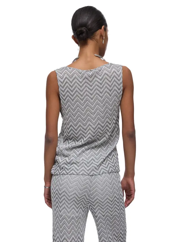 Chevron Knit Top With Lurex Inserts 2 Image