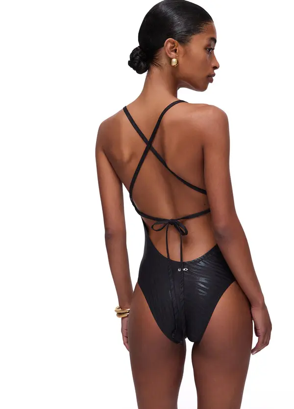 Zebra Print One-Piece Swimsuit 2 Image