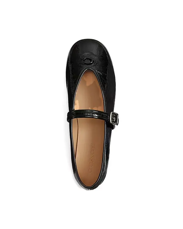 Crinkle Patent Leather Sculpted C Soft Mary Jane Ballerinas 2 Image