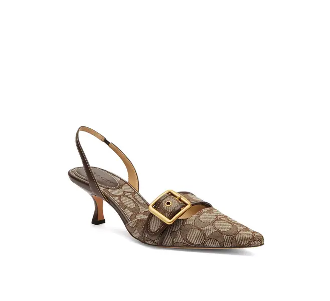 Signature Jacquard Margot Slingback Kitten Heel Pumps 1 Image