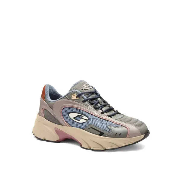 Leather and Mesh Bolt Runner Sneakers 1 Image