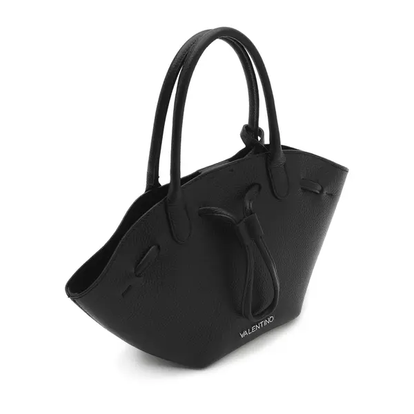 Grained Leather Drawstring Tote Bag 3 Image