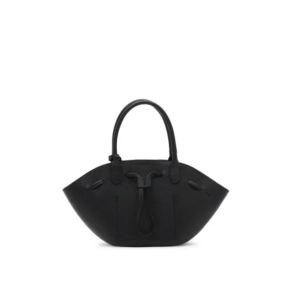 Grained Leather Flared Tote Bag 4 Image