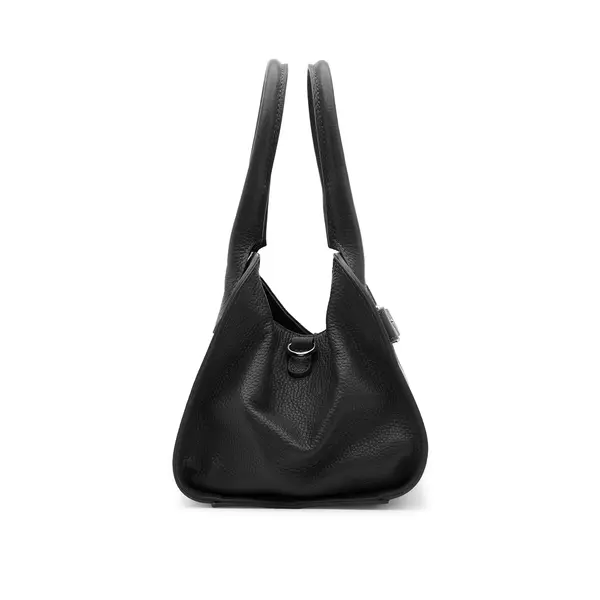 Grained Leather Buckle Handbag 5 Image