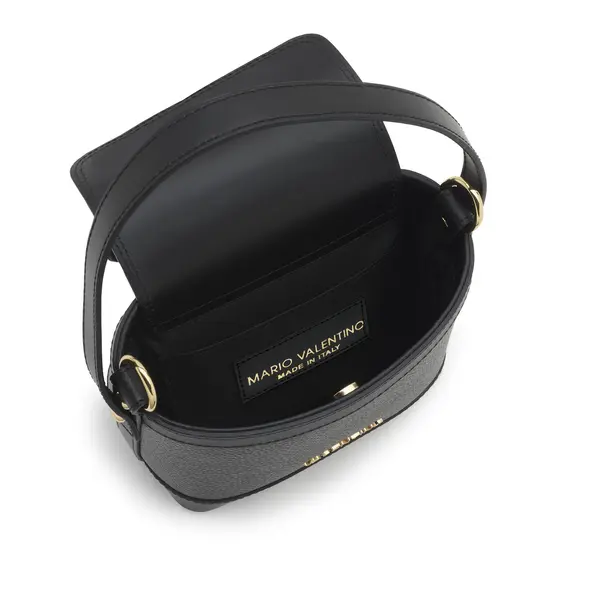 Grained Leather Flap Mini Handbag with Crossbody Strap 1 Image