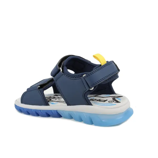 Kids Boys Blue Sport Sandals with Robo-Shark Graphic and Double Adjustable Straps 2 Image