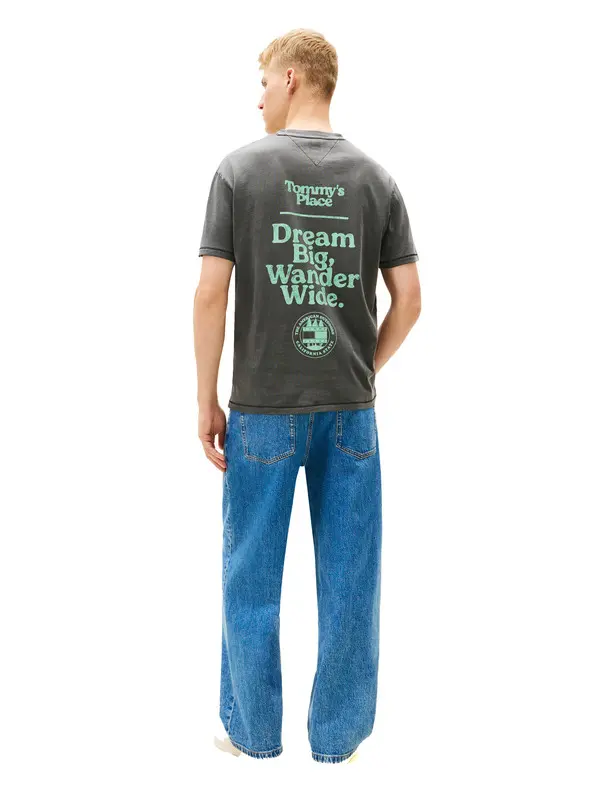 Back Slogan Textured Relaxed T-Shirt 3 Image
