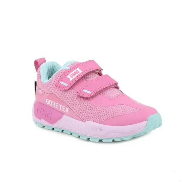 Kids Girls Gore-Tex Waterproof Sneakers with Double Hook-and-Loop Straps and Light Blue Accents 2 Image
