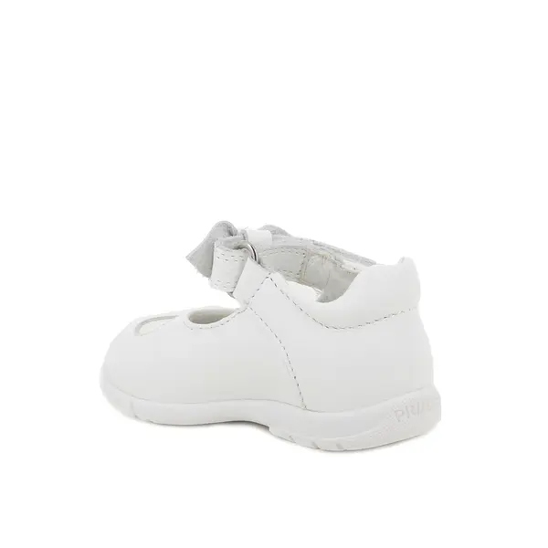 Baby Girl White Leather Mary Jane Ballerina with Bow and Heart Detail 2 Image
