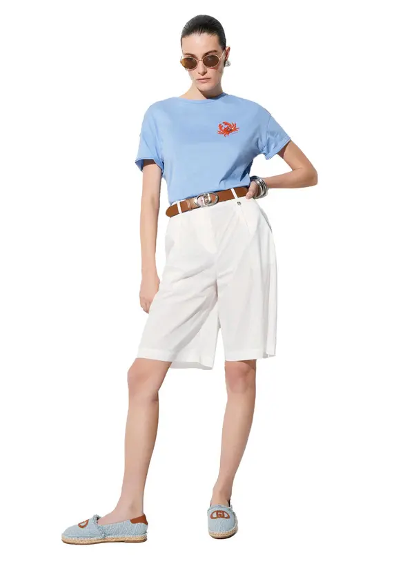 Cotton Short Sleeve T-Shirt With Patch 1 Image