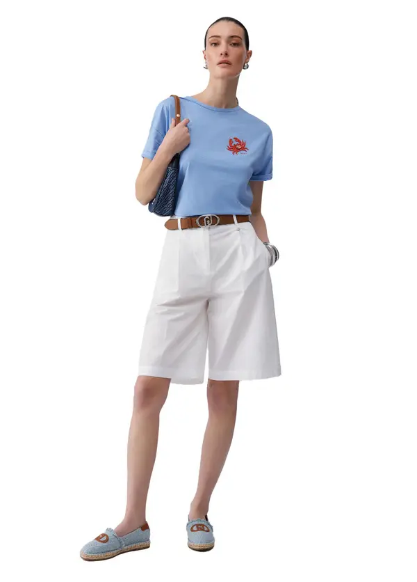 Cotton Short Sleeve T-Shirt With Patch 3 Image