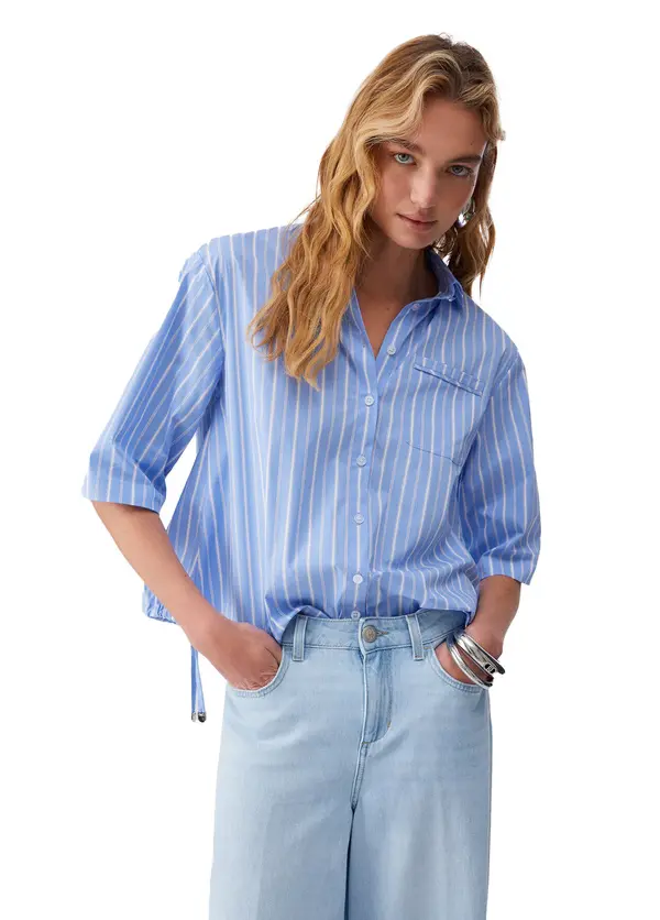Striped Short-Sleeved Shirt 1 Image