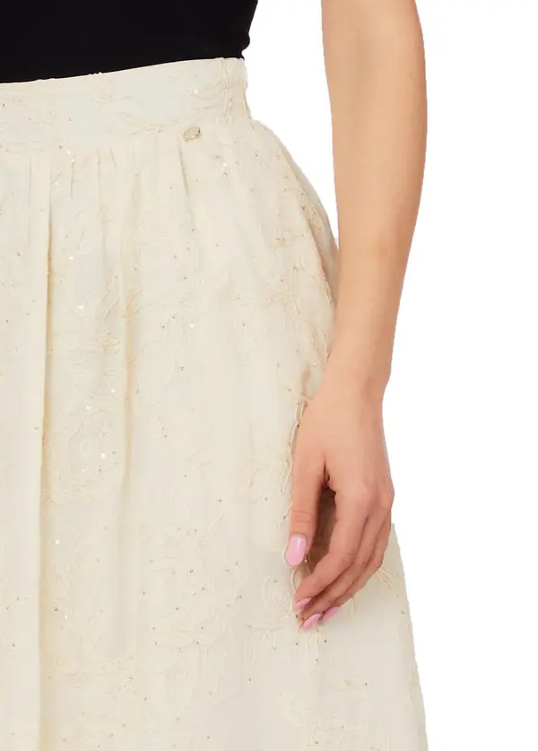 Embroidered Muslin Midi Skirt 1 Image