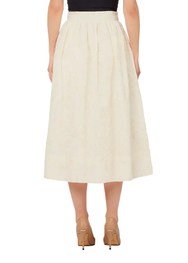 Embroidered Muslin Midi Skirt 2 Image