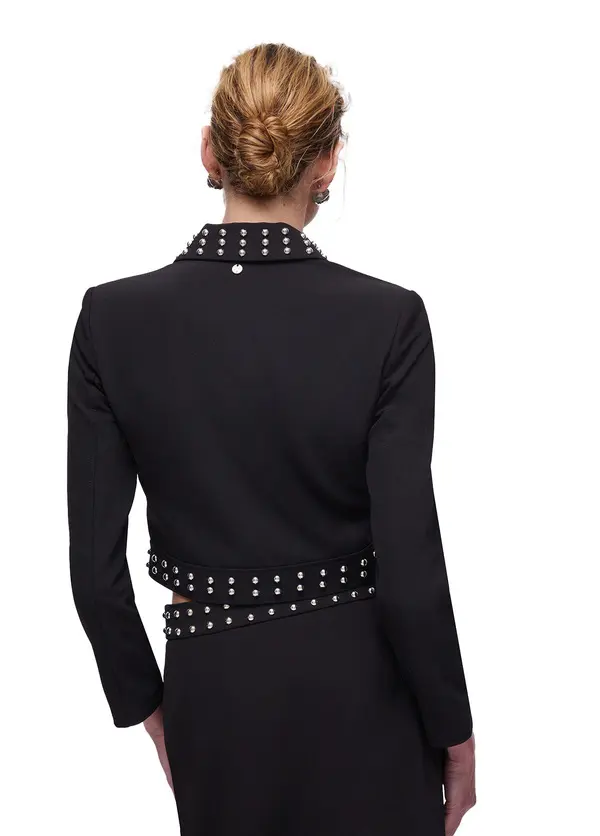 Short Crepe Jacket With Studs 2 Image