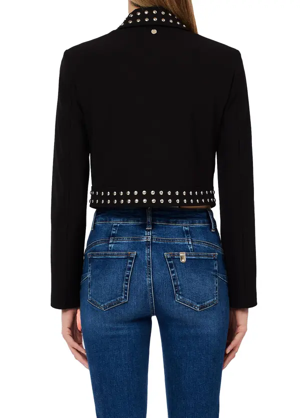 Short Crepe Jacket With Studs 5 Image
