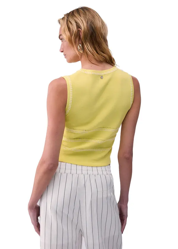 Viscose-Blend Knit Sleeveless Top 1 Image