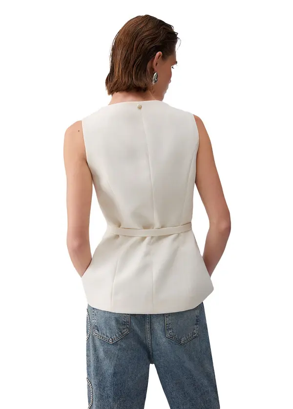 Regular Fit Belted Waistcoat 2 Image