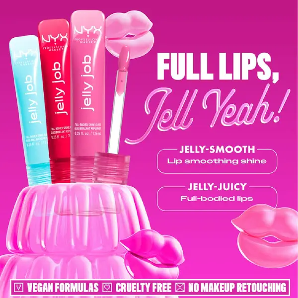 Jelly Job Lip Gloss, Lip Tint Gloss with Full-Bodied, Smoothing, and Hyper-Glossy Shine 5 Image