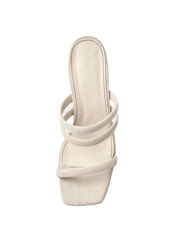 Suede Strappy Mules with Wooden Block Heel 1 Image