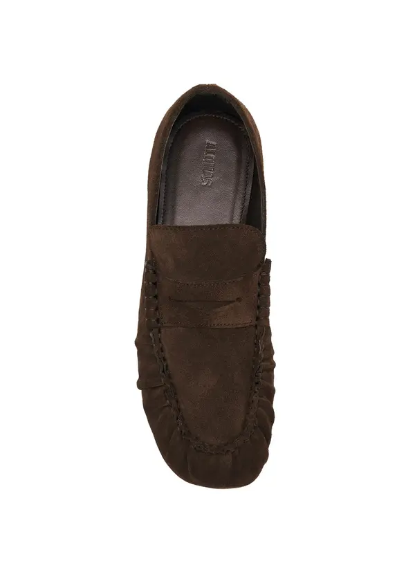 Suede Ruched Penny Loafers 3 Image