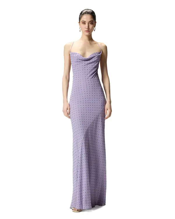 Long Slip Dress With Rhinestones 2 Image