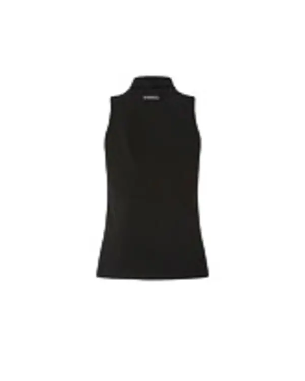 Sleeveless Ribbed Knit Polo Top 3 Image