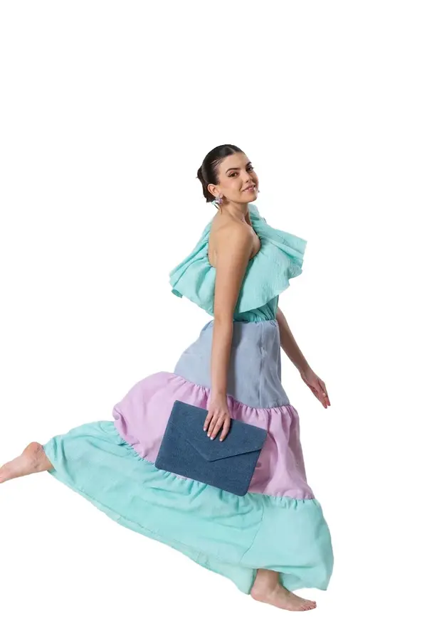 Linen Sirona Ruffled Long Dress 1 Image