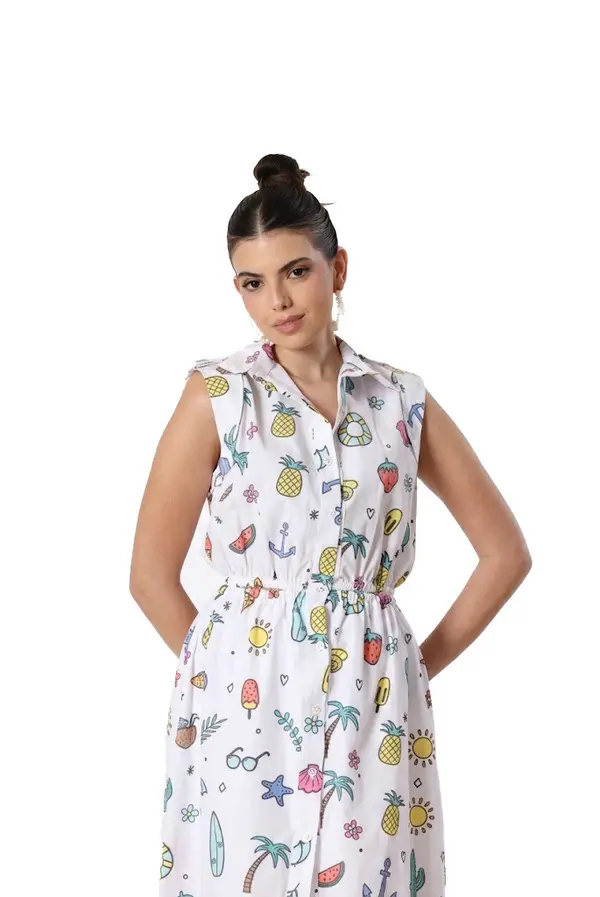Poplin Printed Dress 1 Image