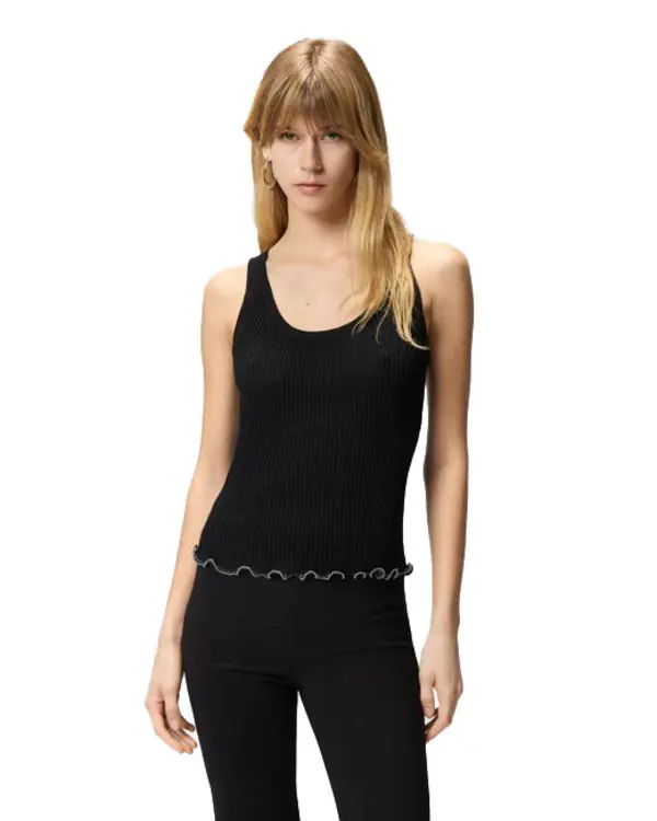 Ribbed Vest Top With Logo 2 Image