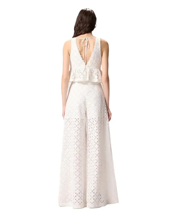 Crop Top With Ruffle And Openwork Pattern 2 Image