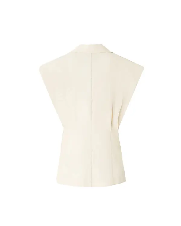 Sleeveless Rustic-Effect Jacket 1 Image
