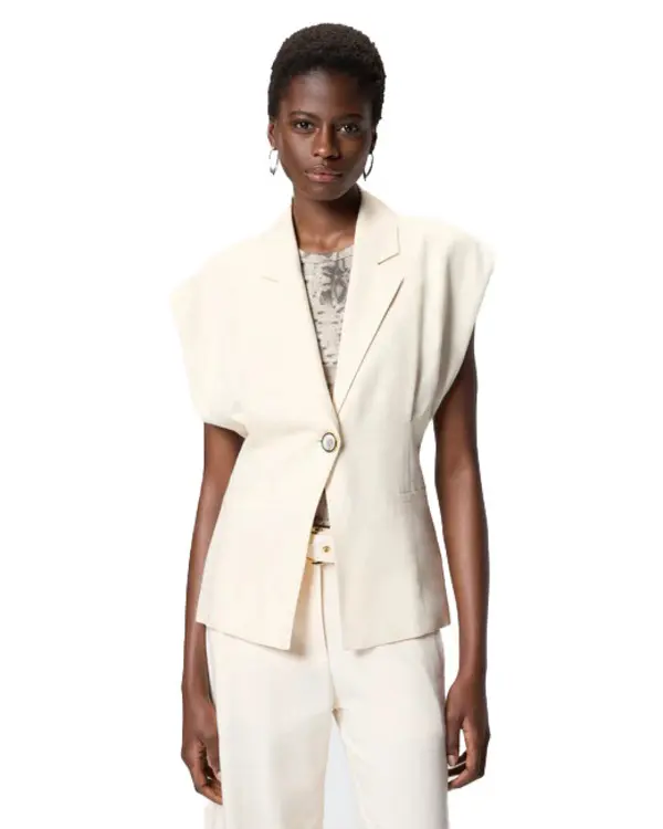 Sleeveless Rustic-Effect Jacket 3 Image