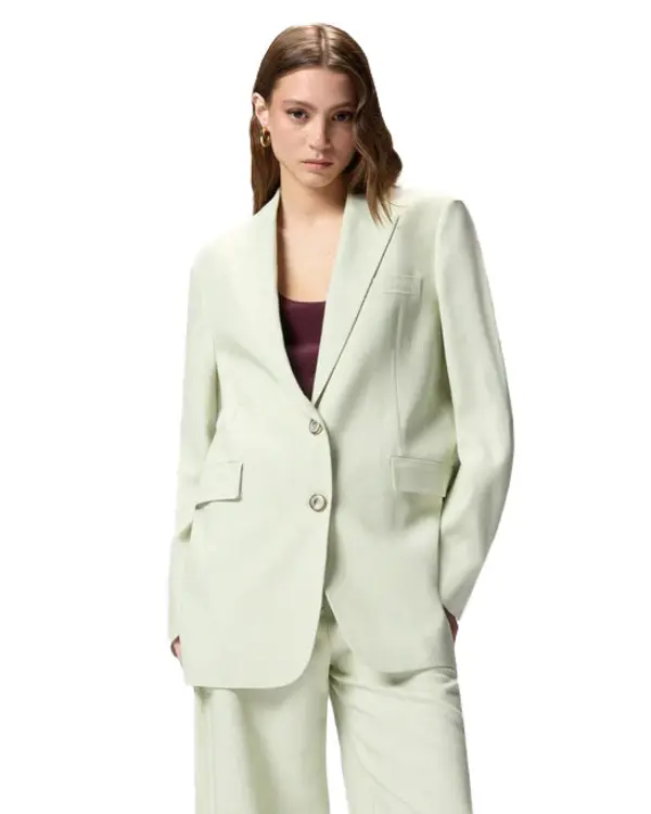 Single-Breasted Jacket With A Rustic Effect 3 Image