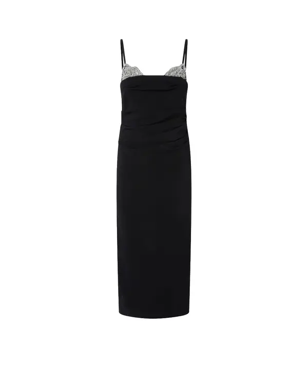 Slim-Fit Midi Dress With Jewel Embroidery 3 Image