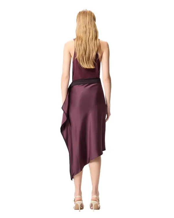 Asymmetric Pencil Satin Skirt 2 Image