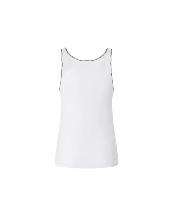 Ribbed Vest Top With Love Birds Embroidery 1 Image