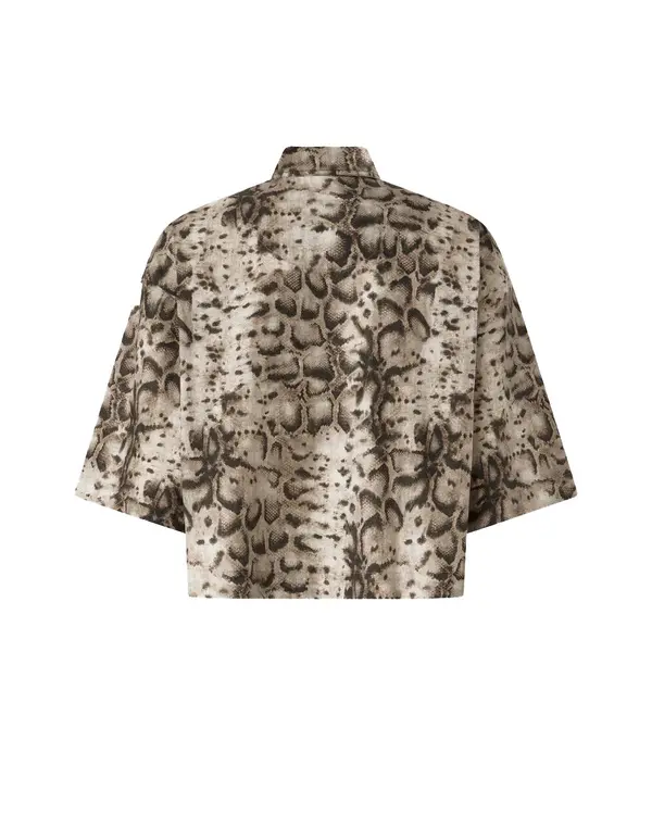 Cropped Printed Shirt With Metallic Details 1 Image