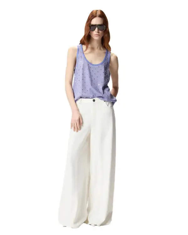 Mesh Tank Top with Mirror Sequins 2 Image