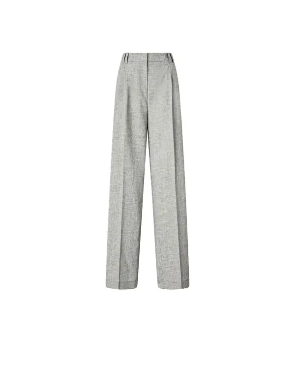 Slub Trousers With Pressed Pleat Detail 3 Image