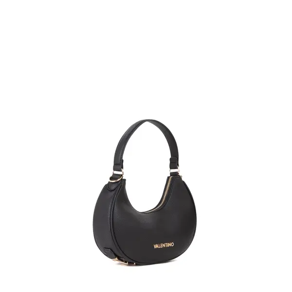 Grained Leather Crescent Hobo Shoulder Bag with Gold-Tone Logo Hardware 1 Image
